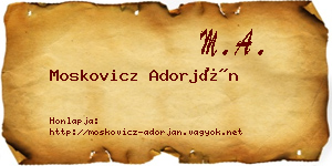 Moskovicz Adorján névjegykártya